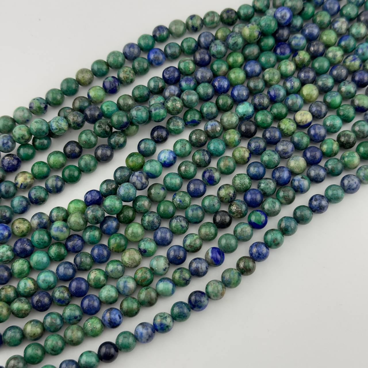 Бусины Азурит гладкий глянцевый шар 4 6 8 10 12мм натуральный камень