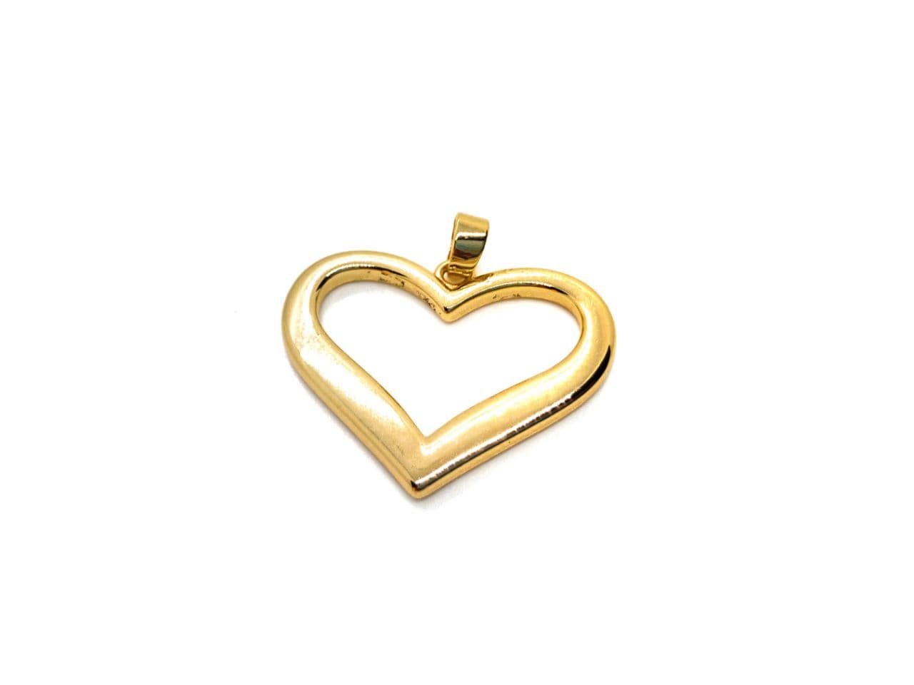 Подвеска сердце; цвет золото, размер 25*20мм+пелелька 5мм