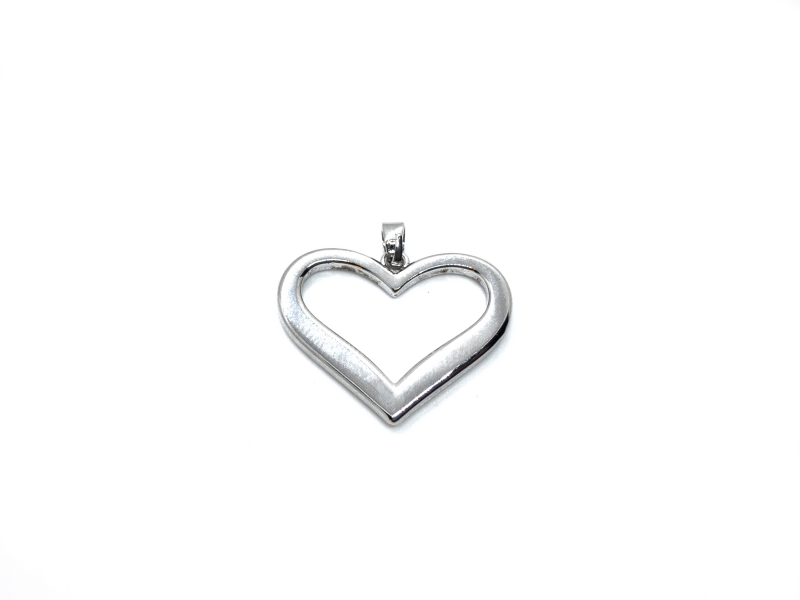 Подвеска сердце; цвет серебро, размер 25*20мм+пелелька 5мм
