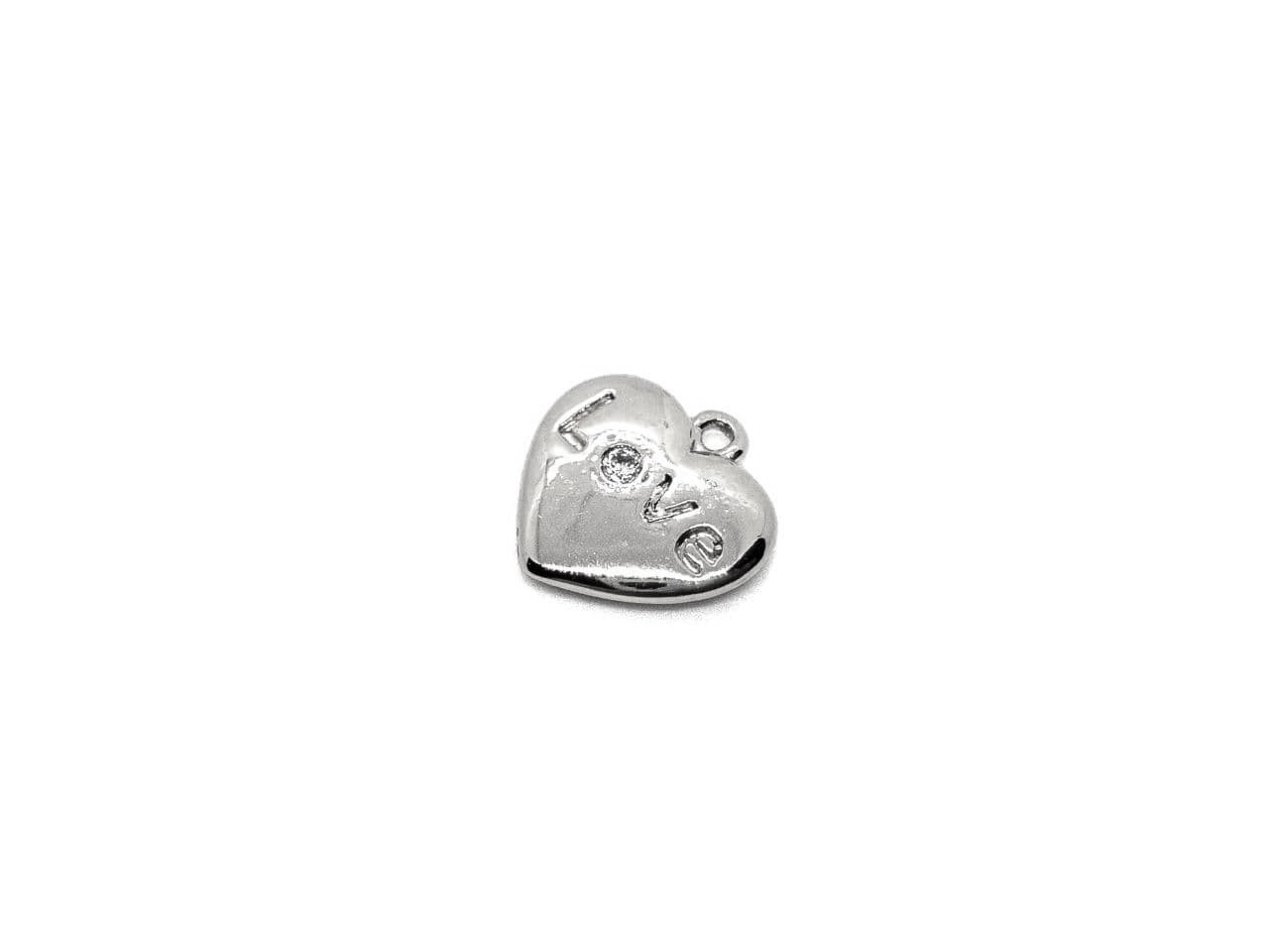 Подвеска Сердце "Love", цвет серебро, размер 10мм