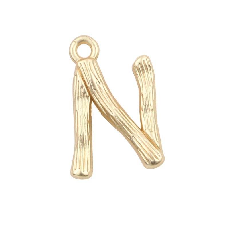 Буква латинская "N", цвет золото 16*13мм