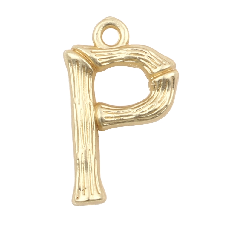 Буква латинская "P", цвет золото 16*13мм