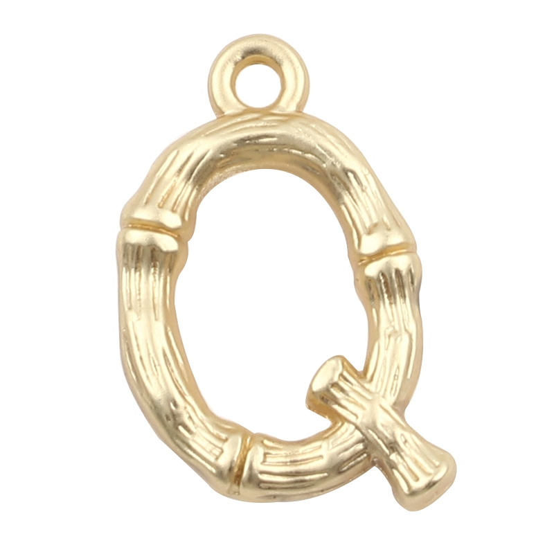 Буква латинская "Q", цвет золото 16*13мм