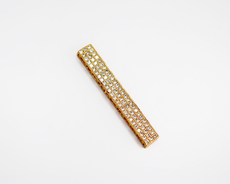 Коннектор палочка с отверстиями по всей длине с двух сторон 32*5мм цвет золото