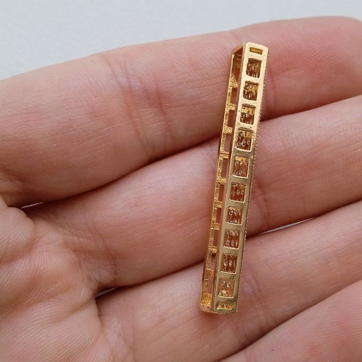 Коннектор палочка с отверстиями по всей длине с двух сторон 32*5мм цвет золото