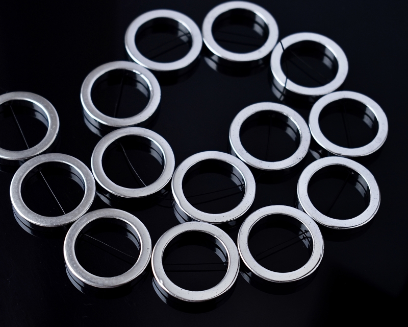 Бусины Гематит тонированный кольца цвет серебро размер 29*5мм имитация