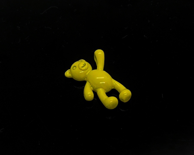 Подвеска Мишка косолапый с желтой эмалью размер 18мм