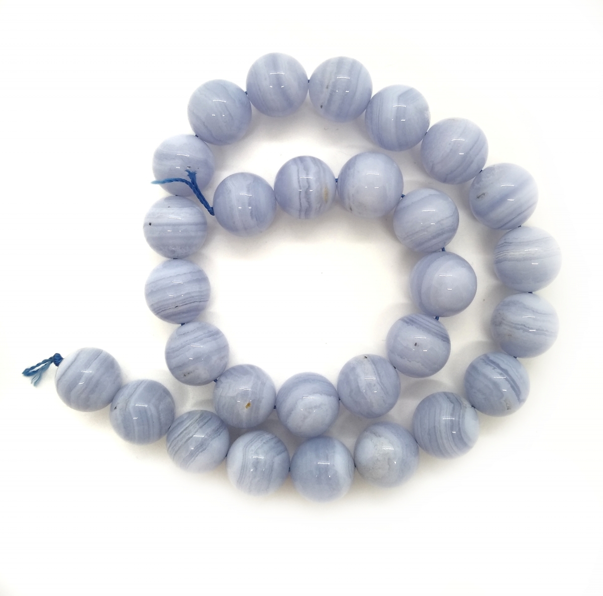 Бусины Агат голубой гладкий глянцевый шар 12мм натуральный камень ААА