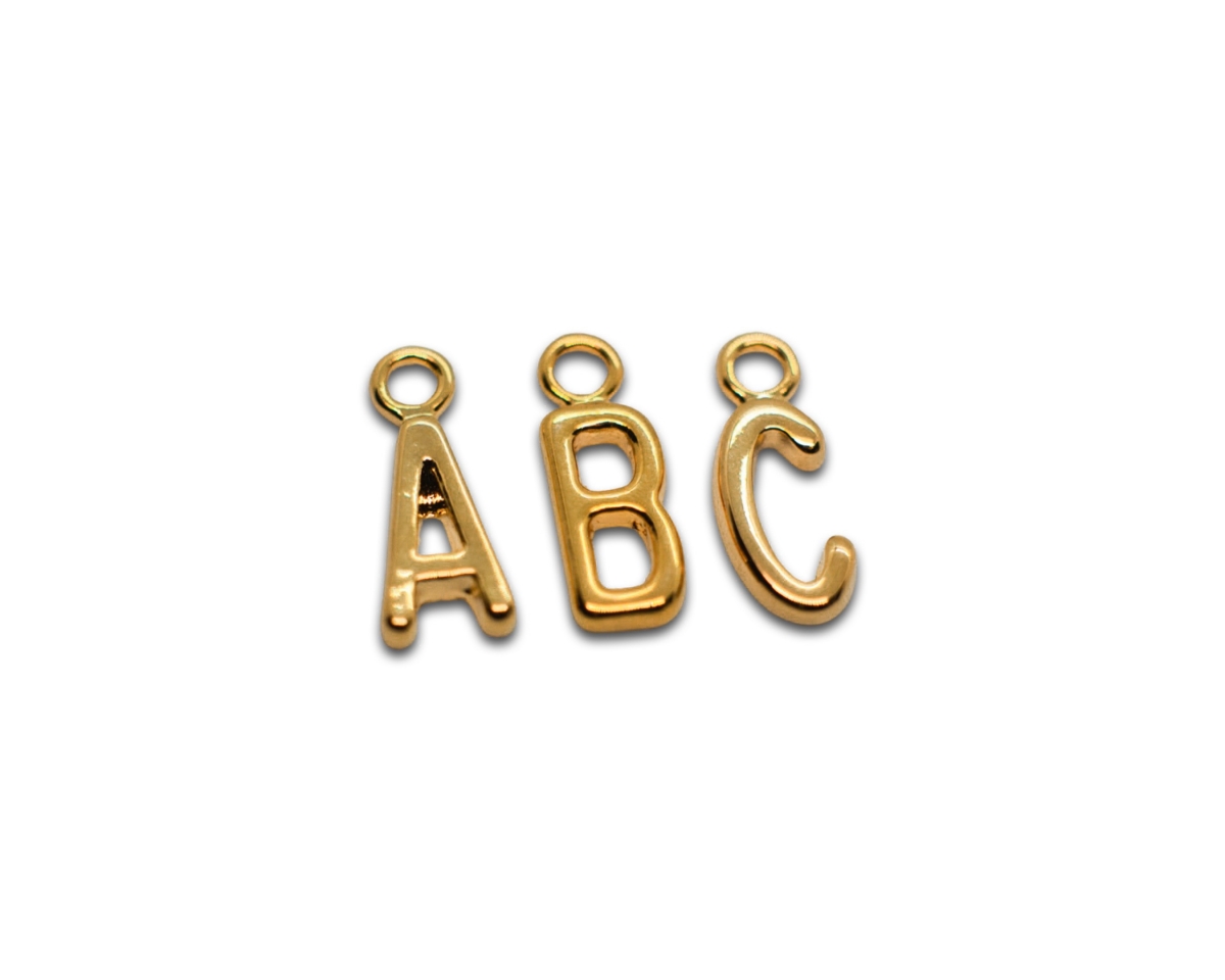 Буквы латинские от A-Z; цвет золото, 16мм