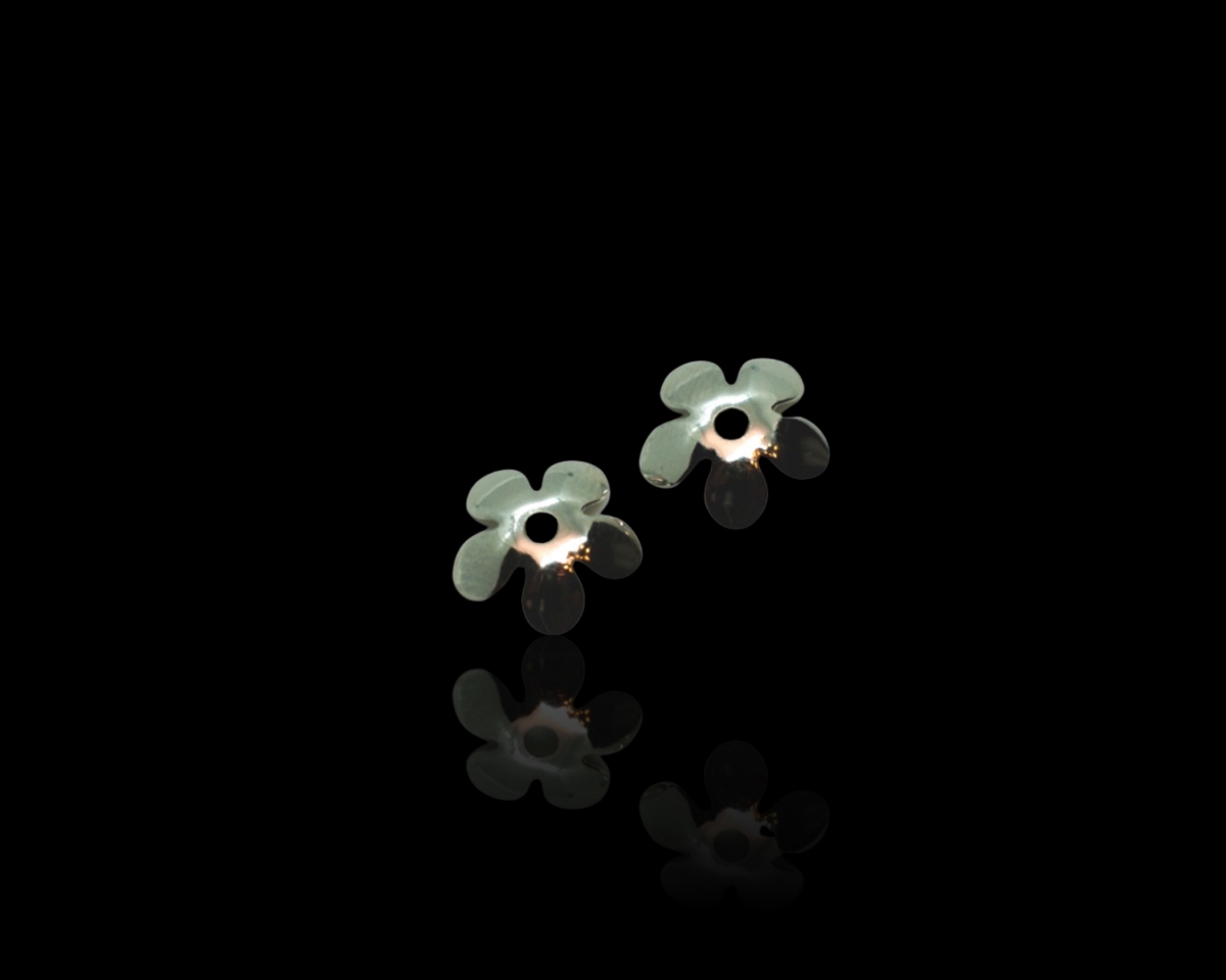 Шапочки для бусин в виде цветка 10штук; цвет серебро, 9мм
