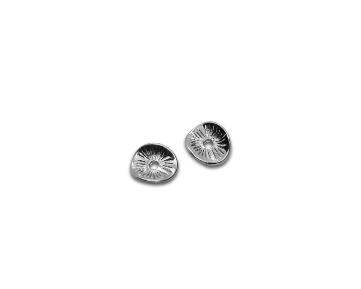 Разделители для бусин "чипсы" 10 штук; цвет серебро, 9*8мм