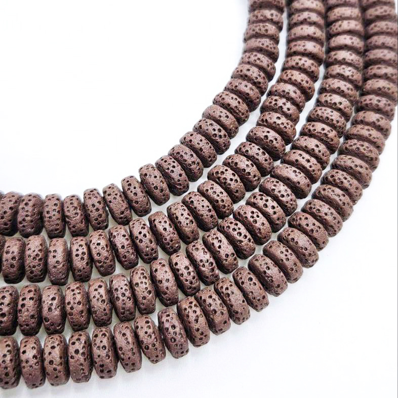 Бусины Вулканическая лава размер 4*9мм натуральный камень