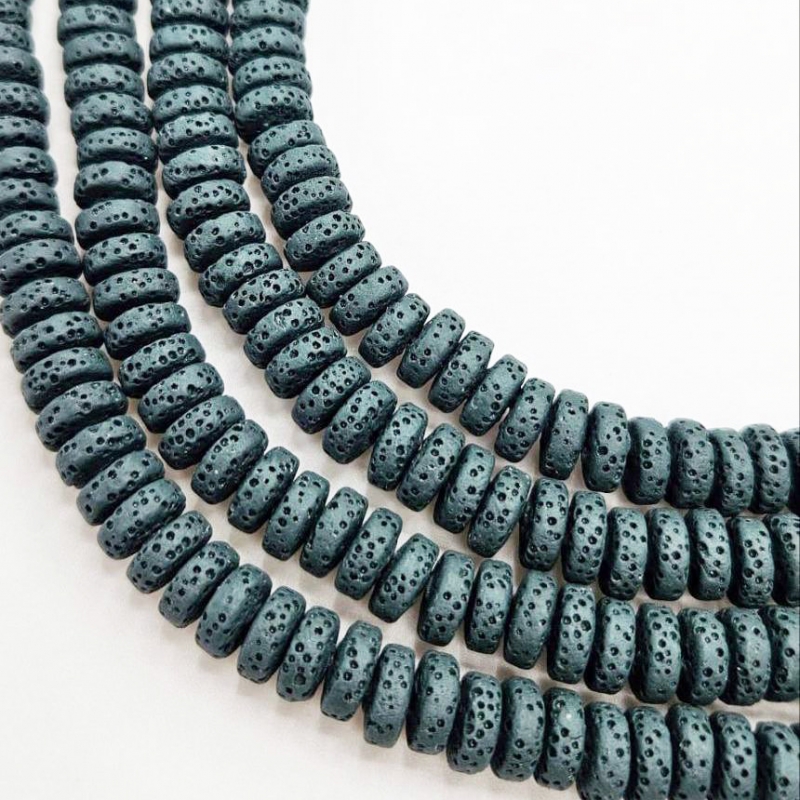 Бусины Вулканическая лава размер 4*9мм натуральный камень