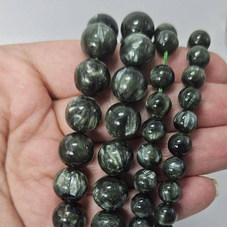 Серафинит АА размер 8мм 10мм натуральный камень