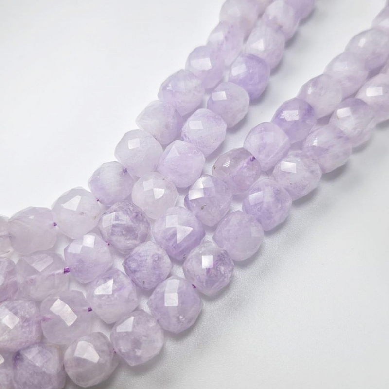 Бусины Аметист лавандовый форма кубическая с огранкой размер 8мм натуральный камень