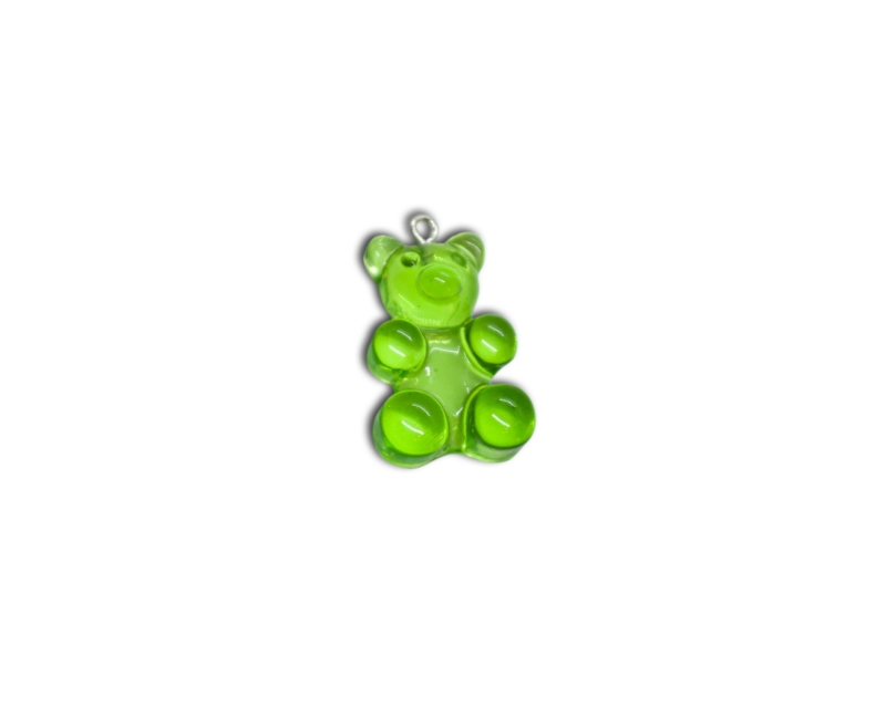 Мишка "мармеладный" зеленый; одна пара(две штуки), 30*19мм