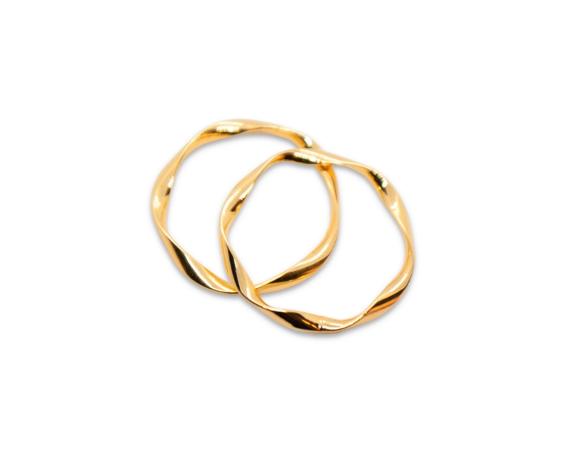 Кольцо крученое среднее цвет золото 33мм