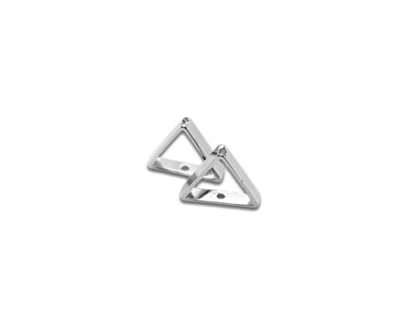 Треугольник с двумя маленькими отверстиями цвет серебро 14*3мм