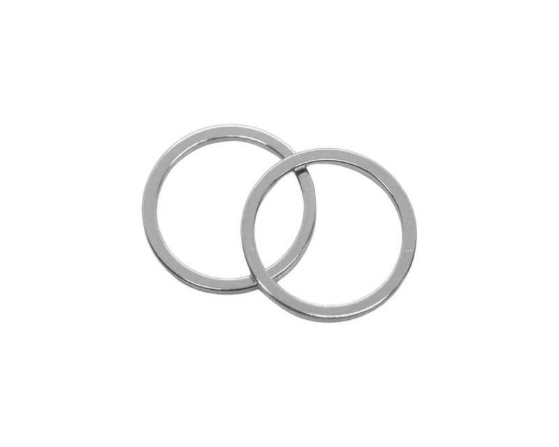 Кольцо гладкое без дополнительных отверстий; цвет серебро, 16мм