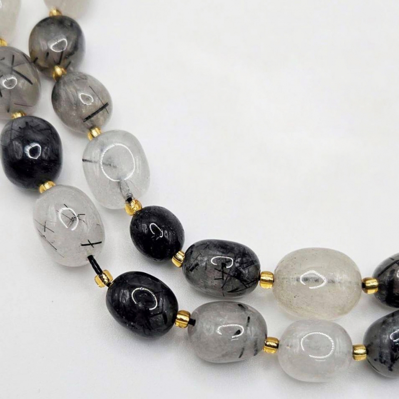 Кварц Турмалиновый размер 15*12мм натуральный камень