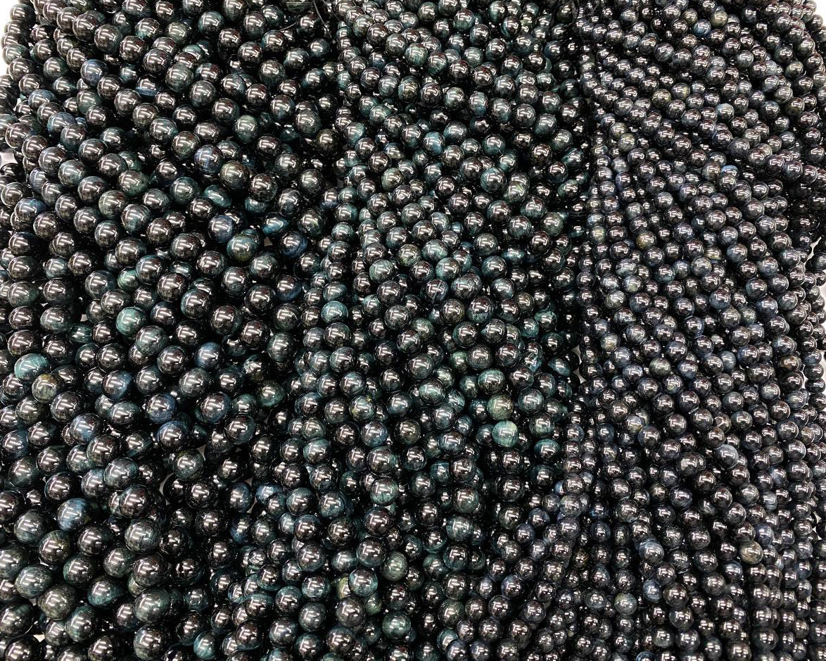 Бусины Соколиный глаз гладкий глянцевый шар; 6, 8, 10мм натуральный камень