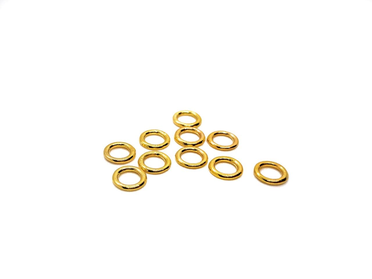 Колечки соединительные неразъемные цвет золото; размер 6*1мм 1гр~20 штук