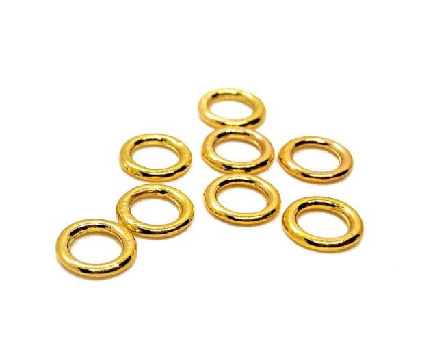 Колечки соединительные неразъемные цвет золото; размер 10*1мм 1гр~10 штук