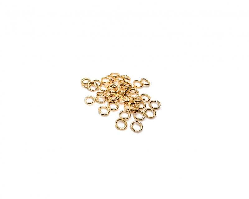 Колечки соединительные разъемные цвет золото; размер 4*0.6мм 1гр~50 штук